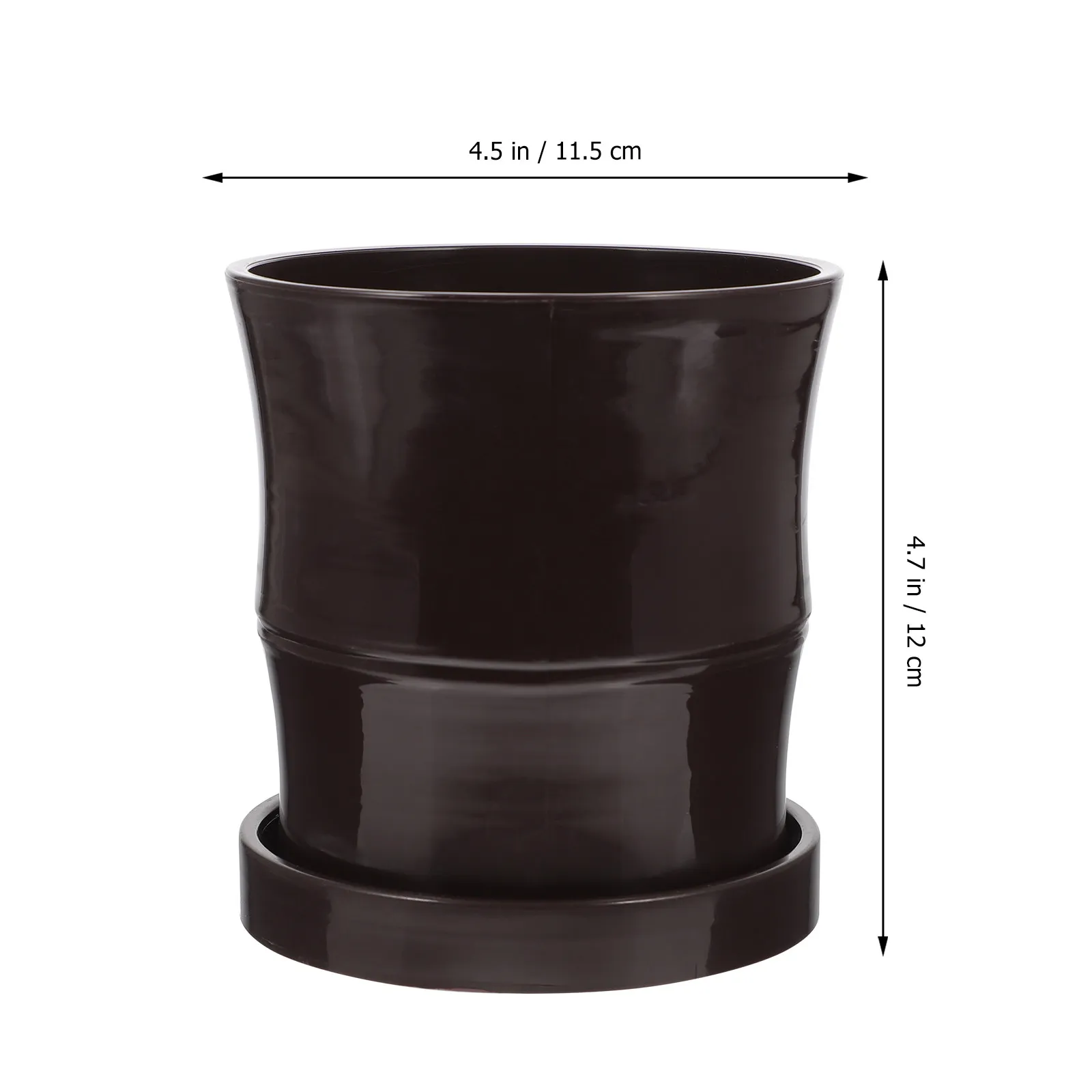 3Sets Bamboo Style Plastic Plant Pots Indoor Flower Pots Drainage Holes for Succulents Herbs Balcony Office Garden Decoration