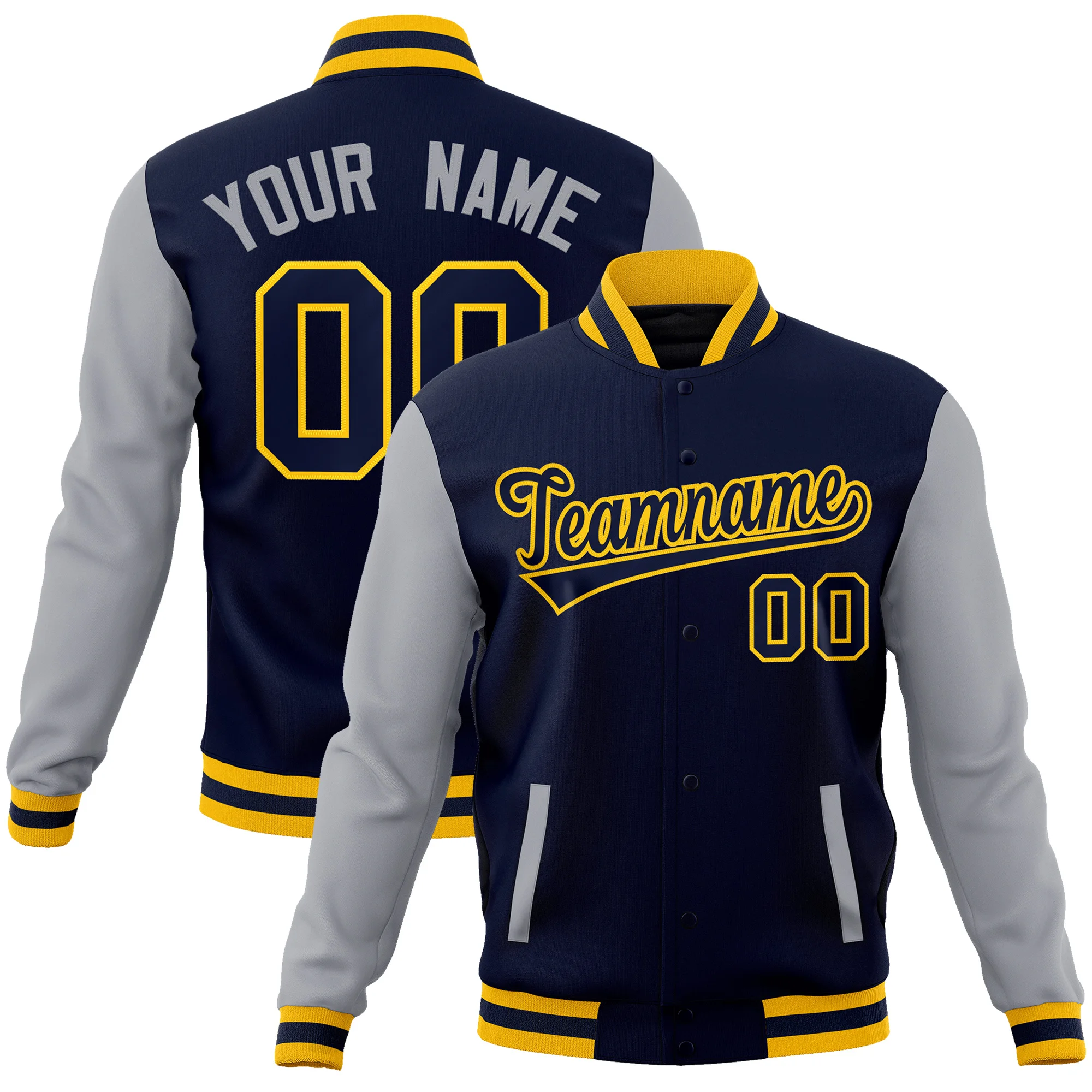 

Custom Baseball Jacket Coat Personalized Stitched Team Name Number Cotton Blend Letterman Baseball Sports Jacket