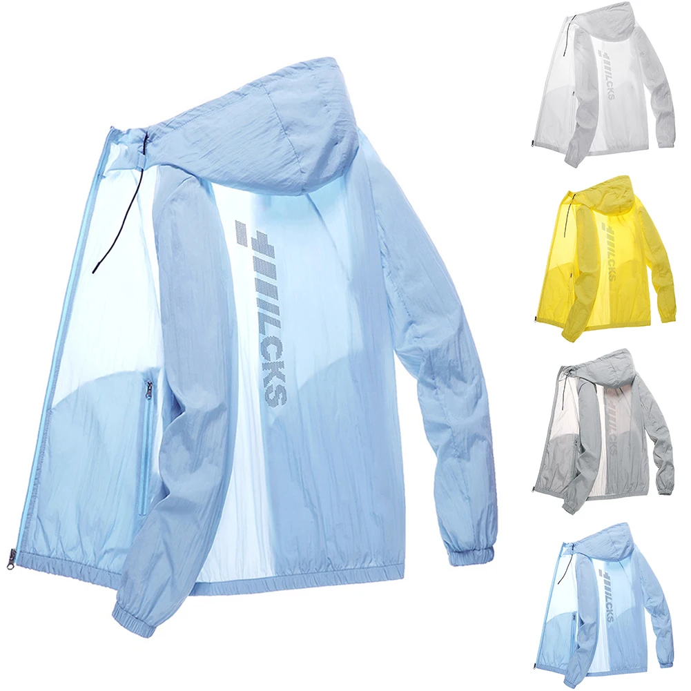Breathable Coat Men Sports Jacket Outdoor Sports Ultrathin Brand New Lightweight Fabric Long Sleeve Print Pattern