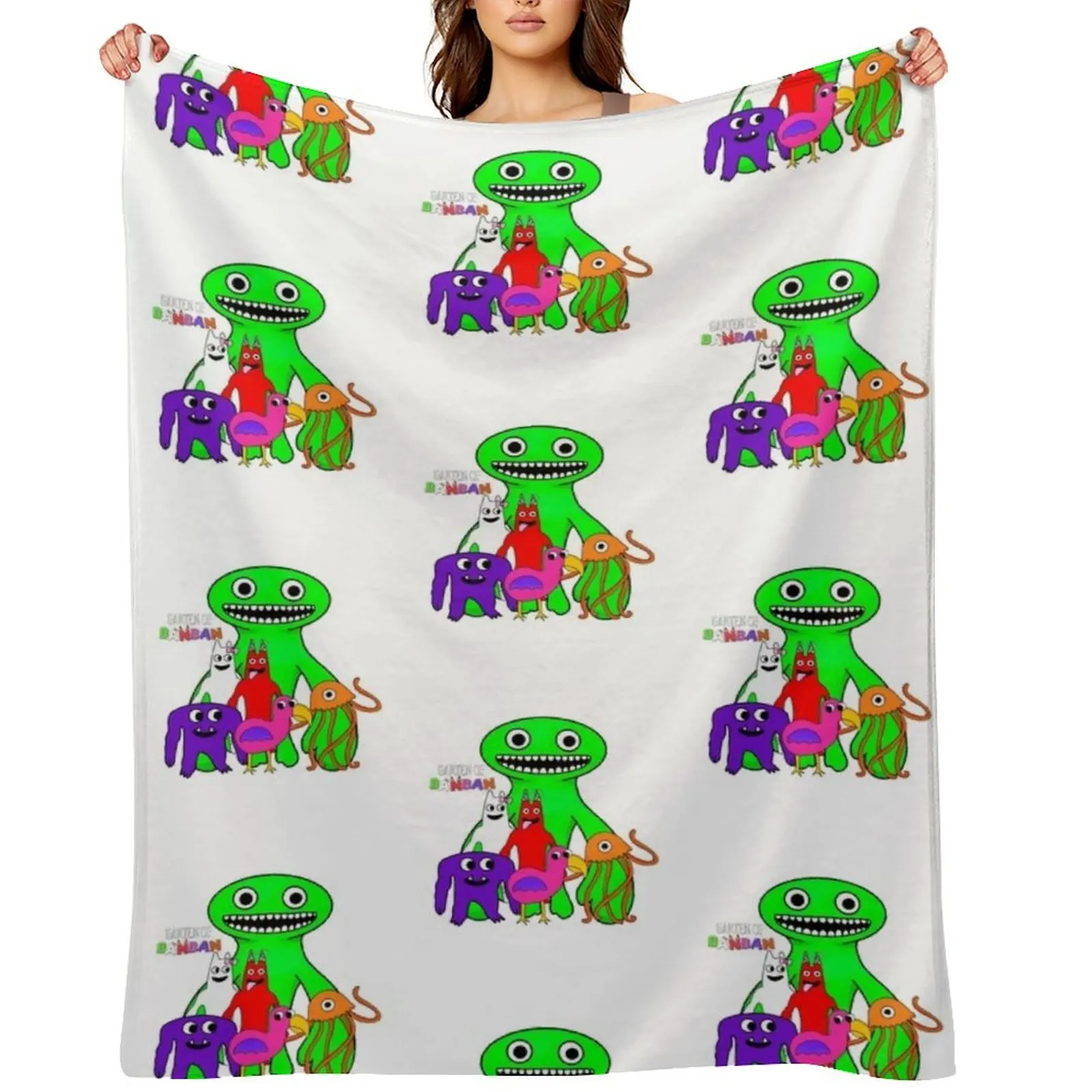 

Garten of banban group all characters! Throw Blanket Sleeping Bag Shaggy Camping Soft Big Blankets