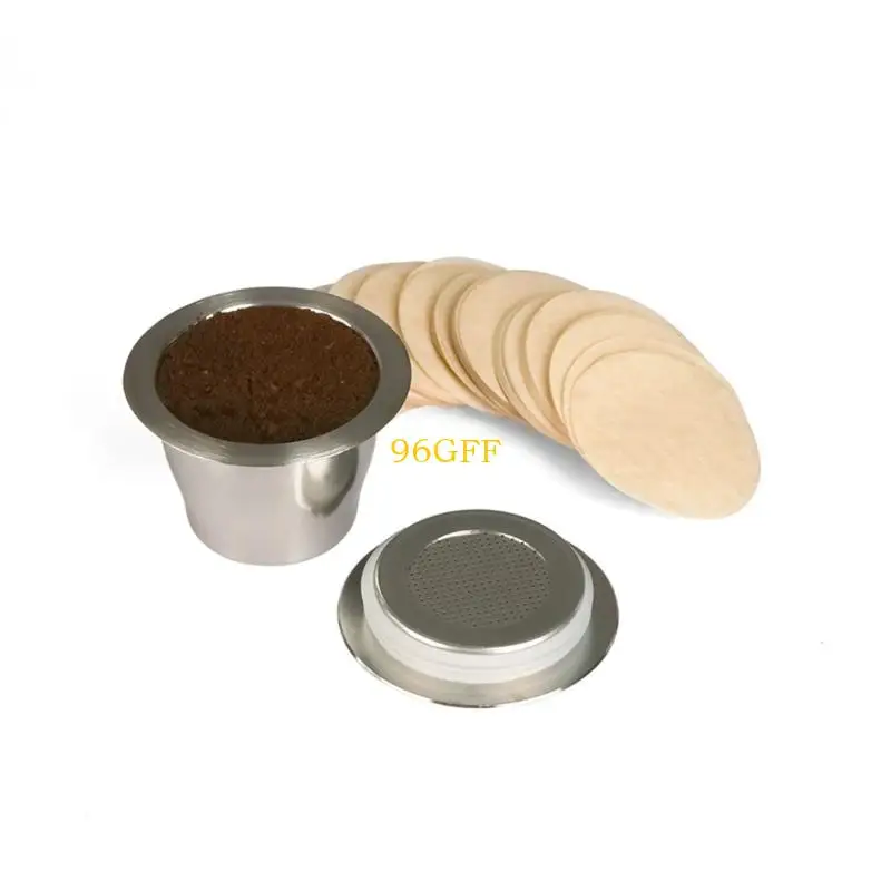 96GF Multifuntional Coffee Pods Brewing Filters Dosing Tool Stainless Steel and Plastic Texture for Coffee Enthusiasts