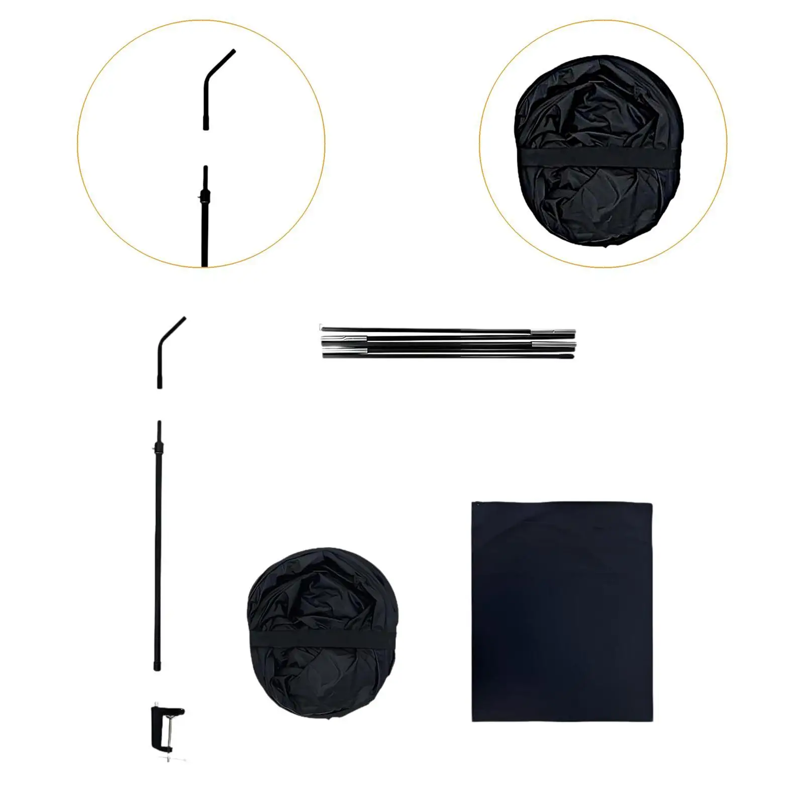 مظلة مكتب مكتب، خفيفة الوزن، دوارة، محمولة، سهلة التجميع، ملحقات قابلة للطي، مظلة مكتب