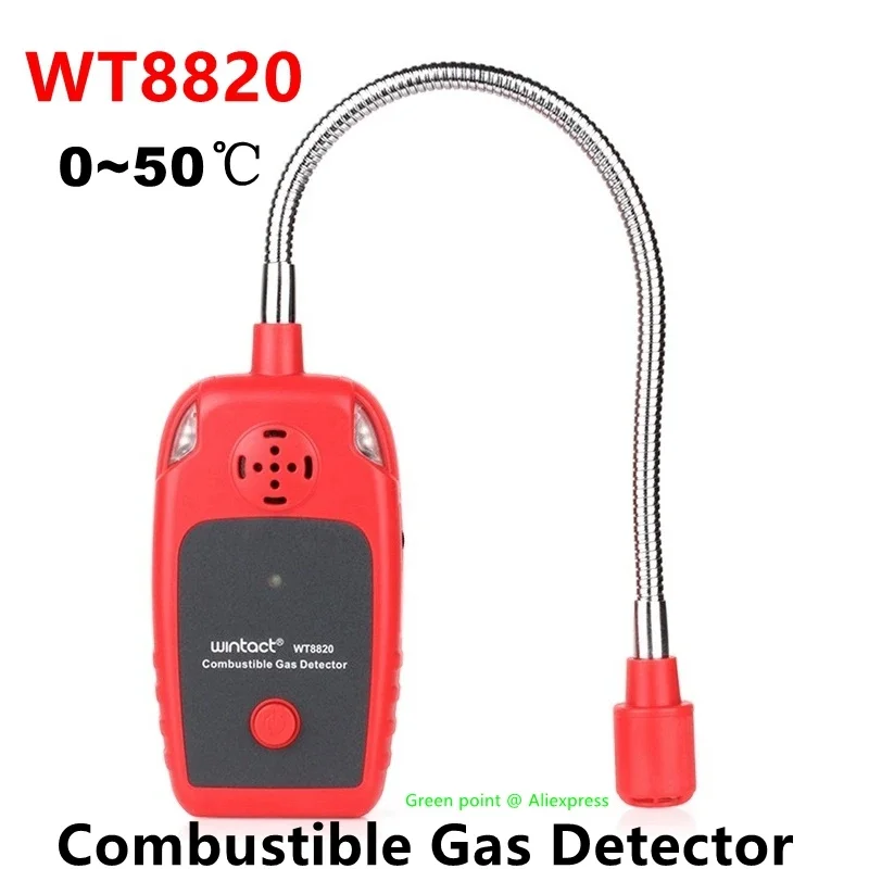 Detektor Gas mudah terbakar WT8820 genggam 5 buah Sensor sensitivitas tinggi dapat mendeteksi sedikit kebocoran Gas dengan leher angsa panjang 30cm