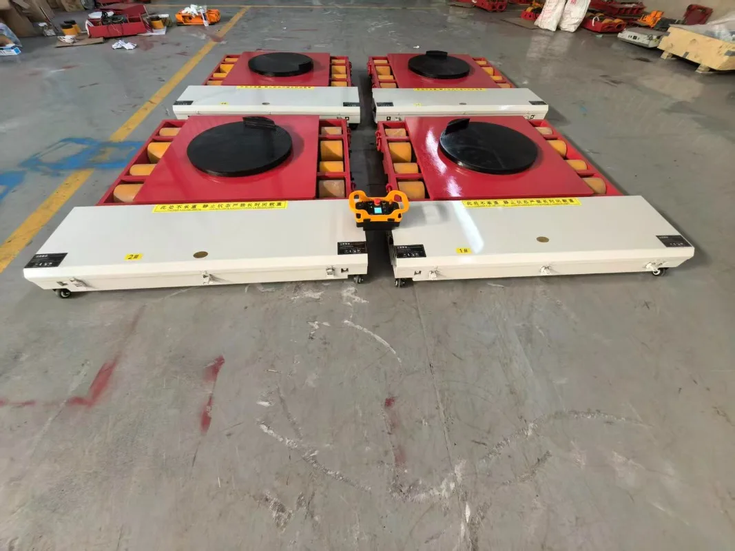 Electric Tank Mover Remote Control 30Ton Capacity Rubber Wheels 1500W Motor Lifting Transporter 360 Rotation Dolly