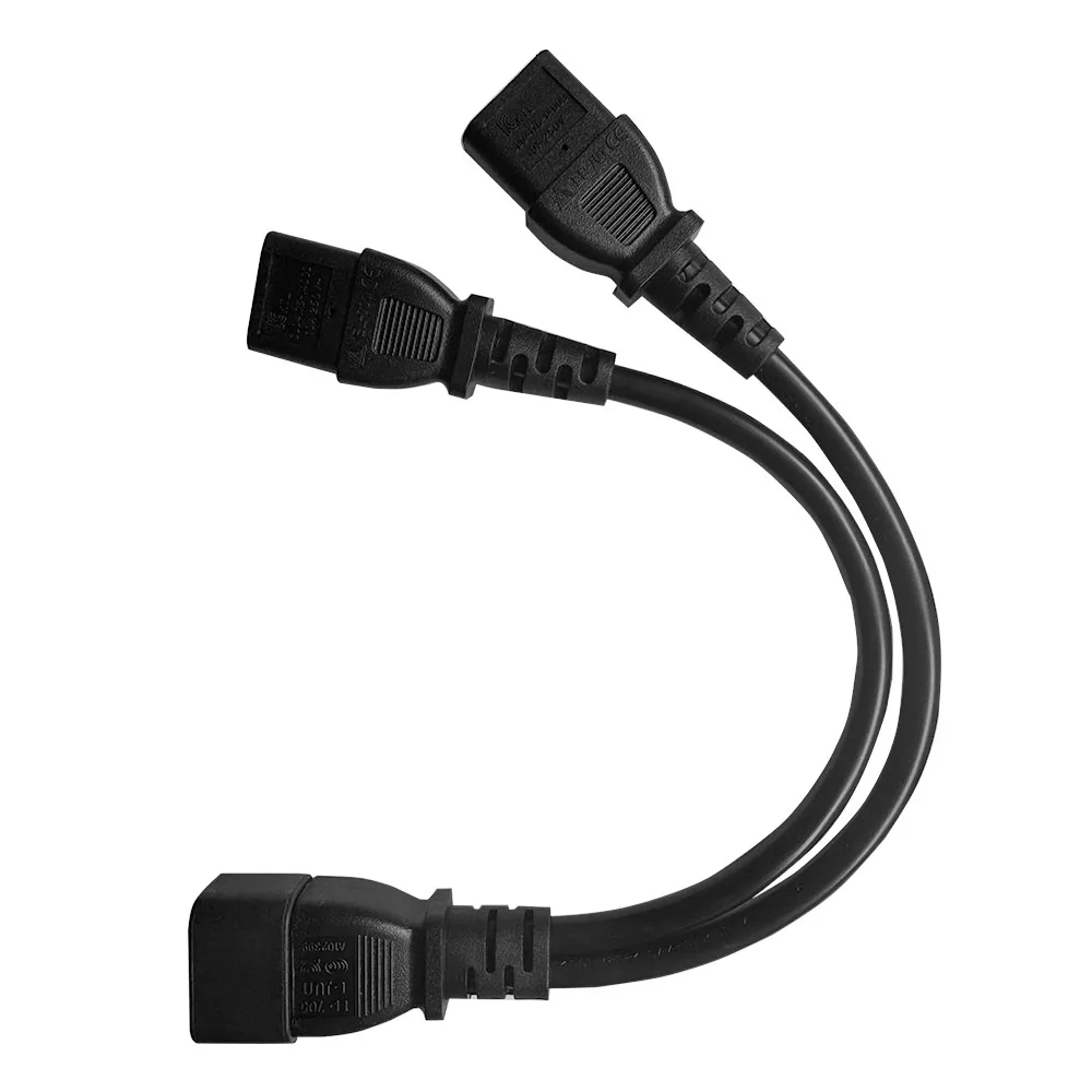 AC Power Splitter Cable IEC 320 Y Splitter Power Cord IEC 320 C14 to Dual C13 Splitter Cord IEC320 C14 Male to 2X C13 Female