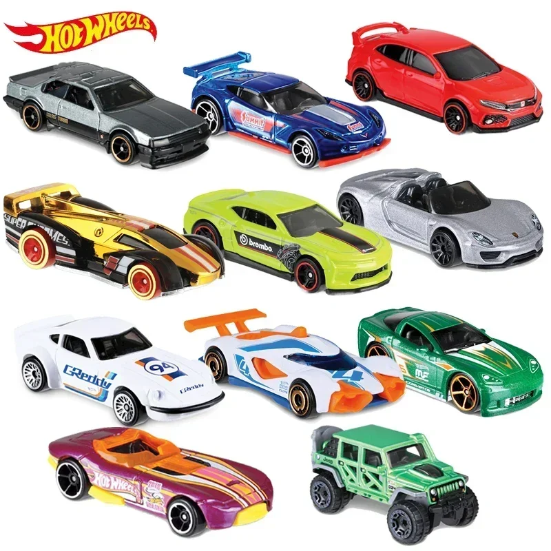 5pcs-72 pz/scatola Hot Wheels modello di auto giocattoli per bambini pressofuso in metallo Hotwheels di plastica Brinquedo Hot giocattoli per