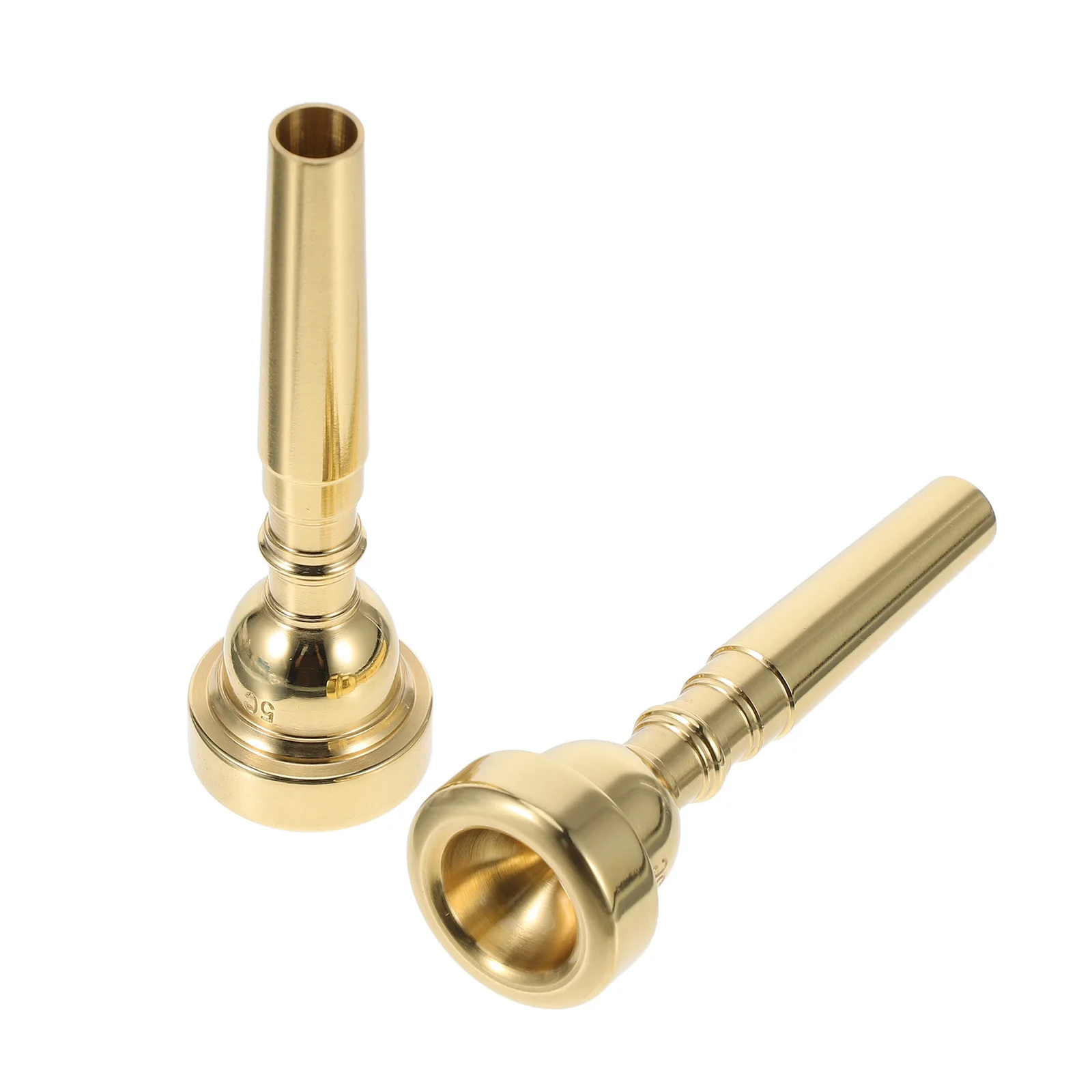 

2Pcs Brass Trumpet Mouthpiece Smooth Surface Durable Rust Resistant Metal Replacement Parts for Beginners and Professionals