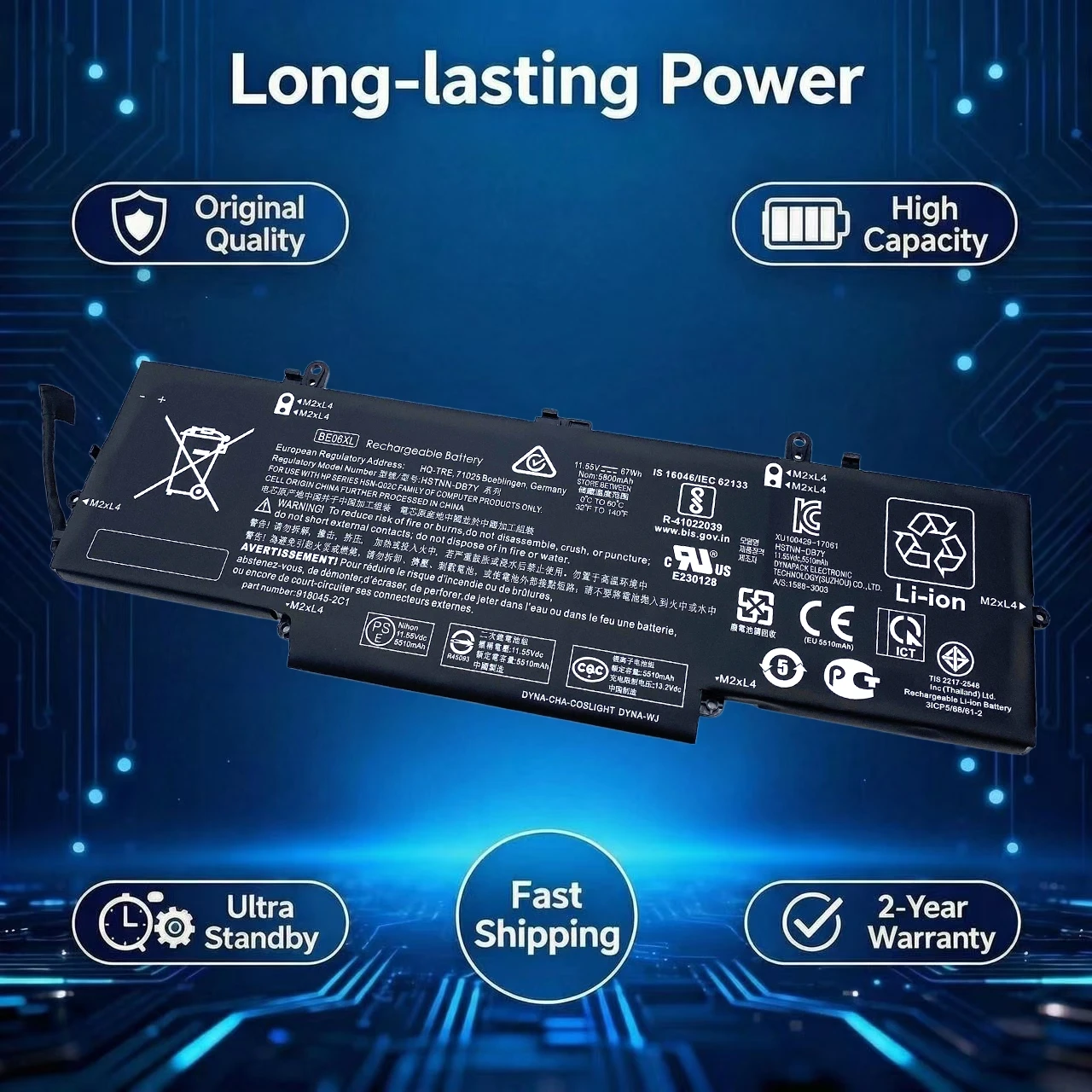 Original BE06XL Laptop Battery For HP Elitebook Folio 1040 G4 HSTNN-IB7V HSTNN-DB7Y 918045-1C1 918045-171 918180-855 918108-855