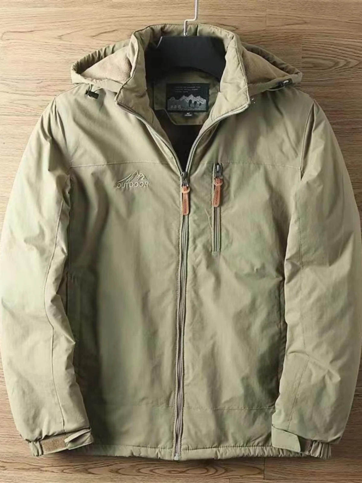 

Men's Thiened Fce Casual Outdoor Jaet Windproof Waterproof Outdoor Workwear Trousers Nylon Fabric Long Sve Zipper C...