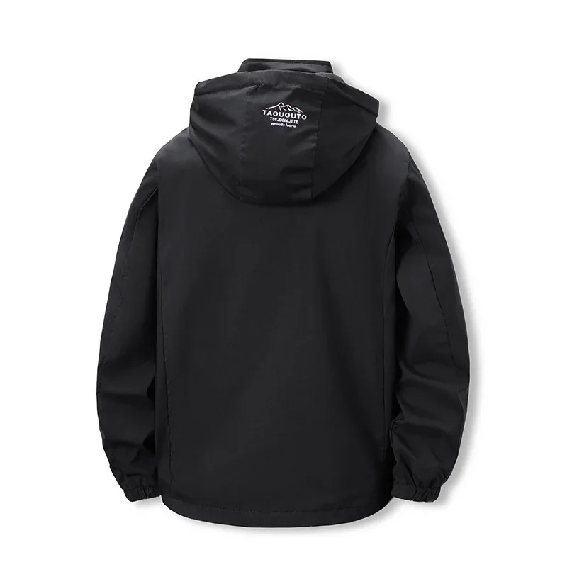 Man Jacket Autumn Letter Printed Long Sleeve Zipper Male Hooded Coat Thin Windproof Quick-drying Outdoor Sport Men Outerwear