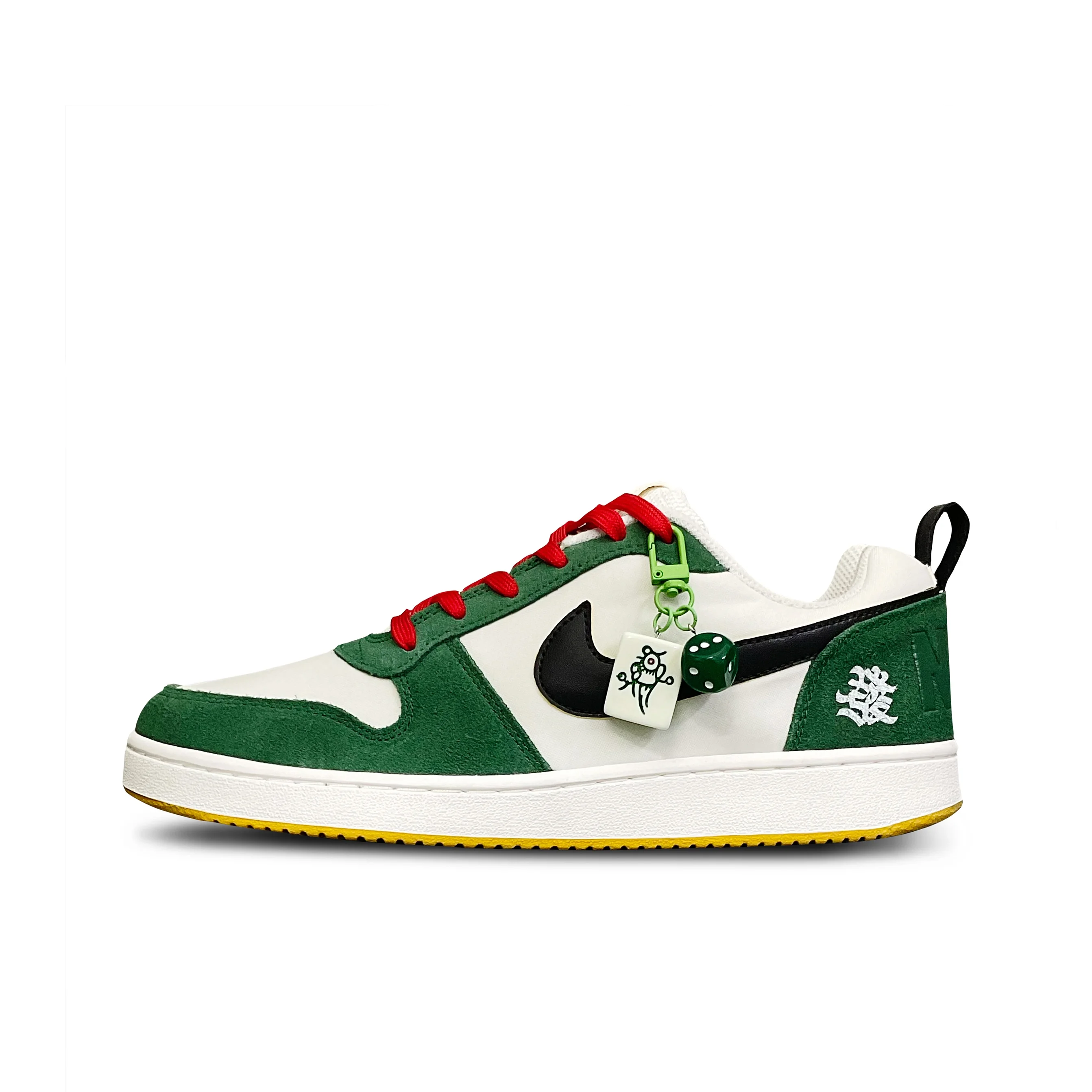 Zapatillas de skate Nike Court Borough Tower Rabbit resistentes a la abrasión, de caña baja, para hombre, verde, blanco, 844881-100(TeamEight-)