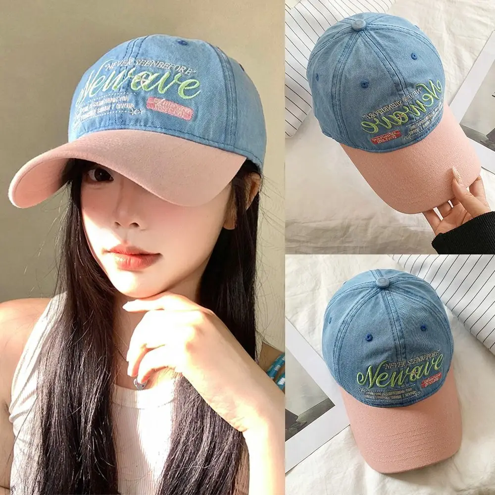 

Trendy Korean Letter Baseball Hat Embroidery Y2k Peaked Cap Visor Denim Snapback Cap Outdoor