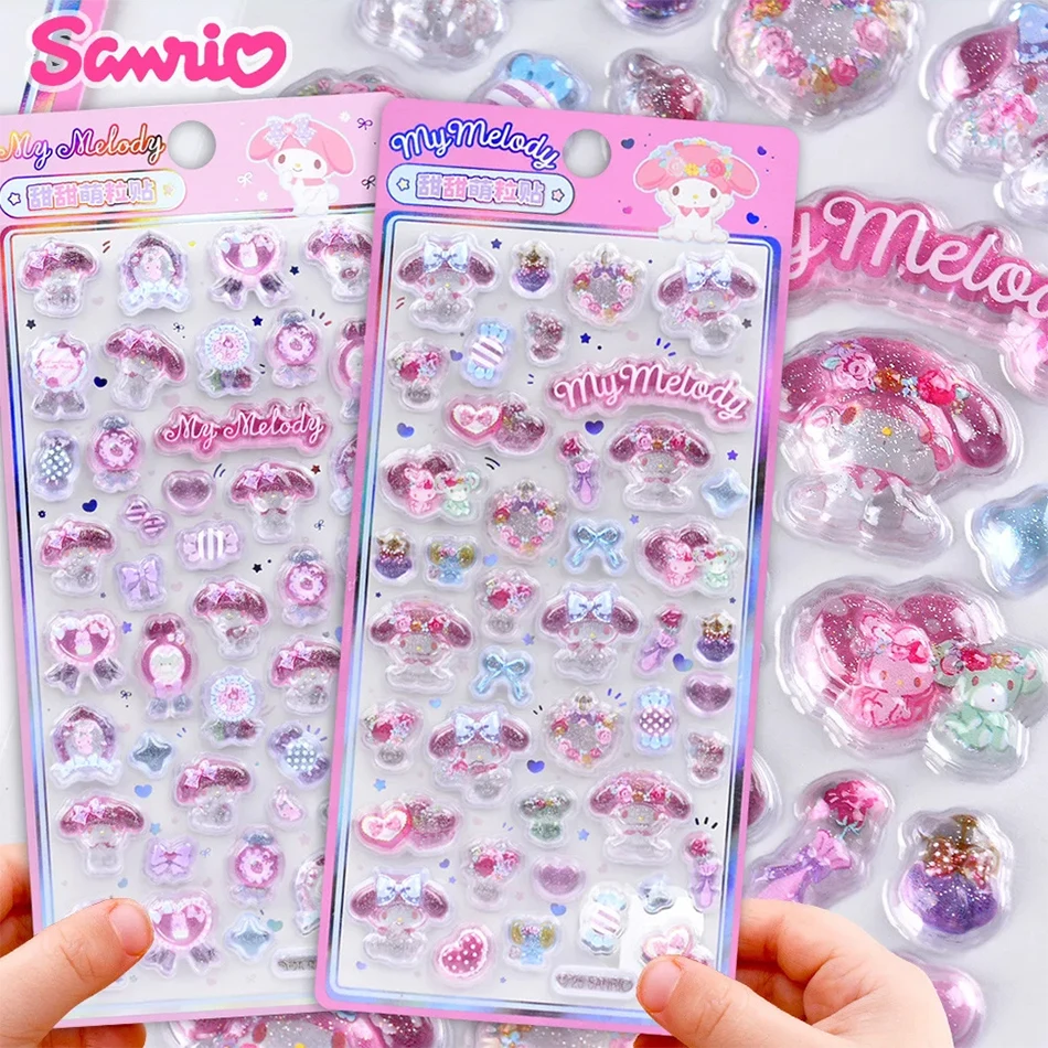 

Милые 3D-наклейки из желе, аниме-наклейки Sanrio Hello Kitty, Kuromi, Melody, игрушки, хрустальные декоративные наклейки, декоративные наклейки для творчества, игрушка для самостоятельного творчества
