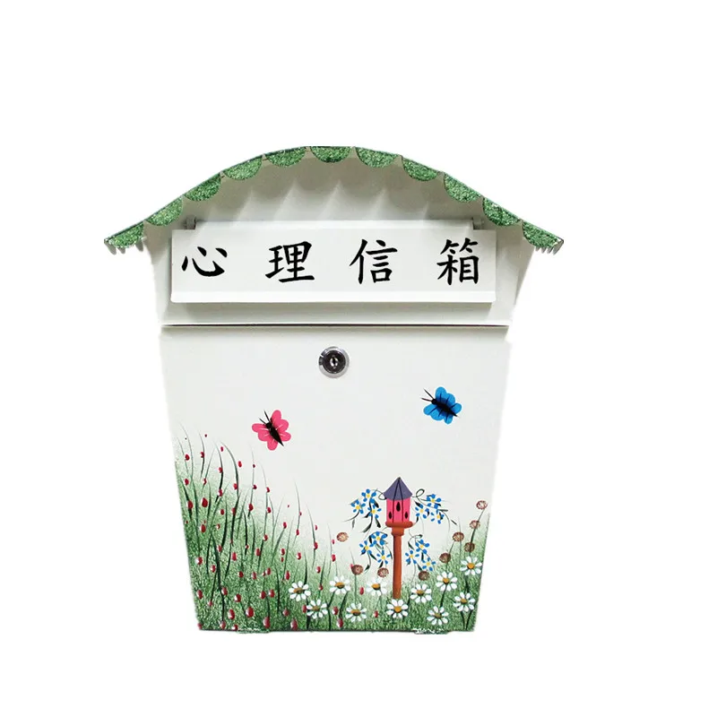 

European-style creative wall with lock, complaint suggestion box, mailbox, school outdoor waterproof outdoor mailbox