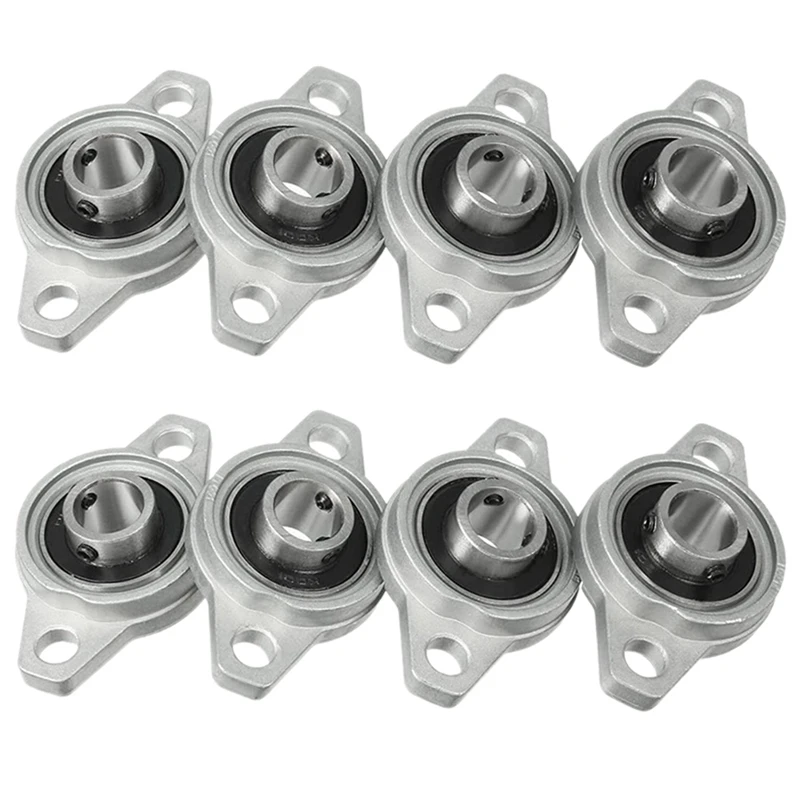 

8Pcs KFL001 12Mm Zinc Alloy Self Aligning Pillow Block Flange Bearing Rhombic Bearing Housing