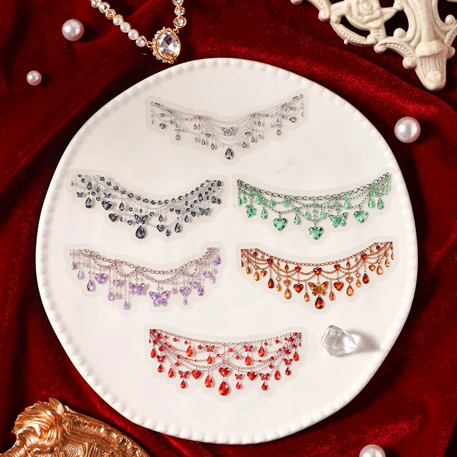 Vintage Diamond Chain Landscape PET Sticker Creative DIY Journal Material Collage Scrapbooking Stationery
