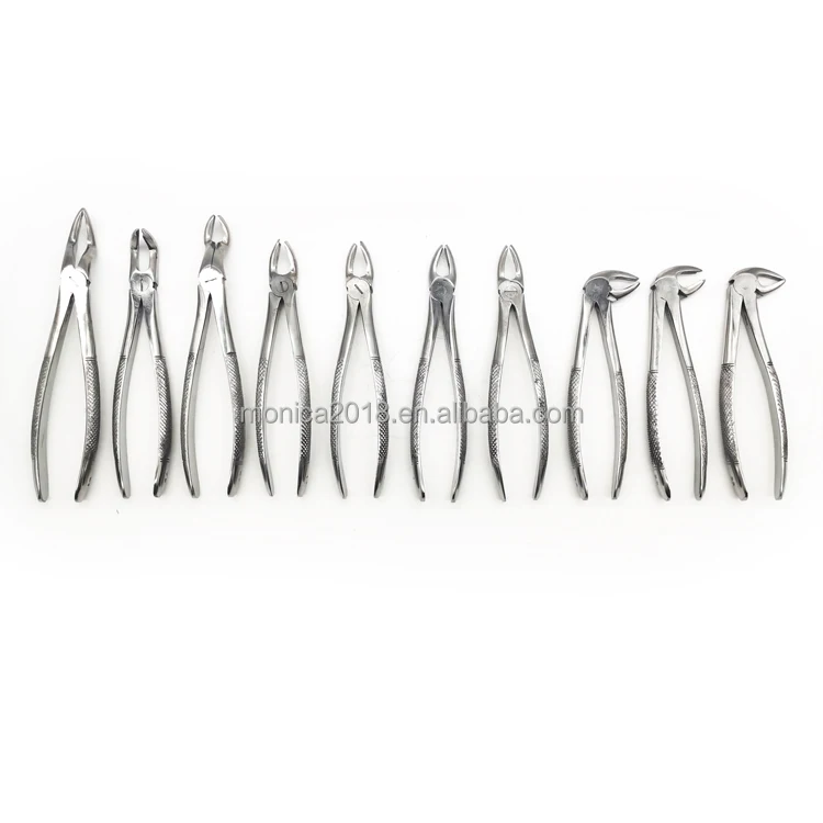 MC-C001 Dentals Adults Extraction Forceps Oral Teeth Stainless Steel Extracting Pliers Set Kit 10pcs/kit for dentist