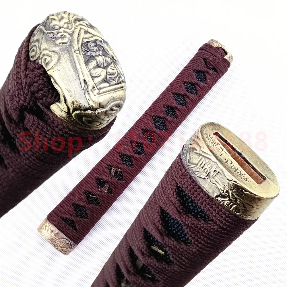 26cm Tsuka Handle Hilt Alloy Kashira Fuchi Menuki For Real Japanese Japan Samurai Katana Sword Fittings Accessories Parts
