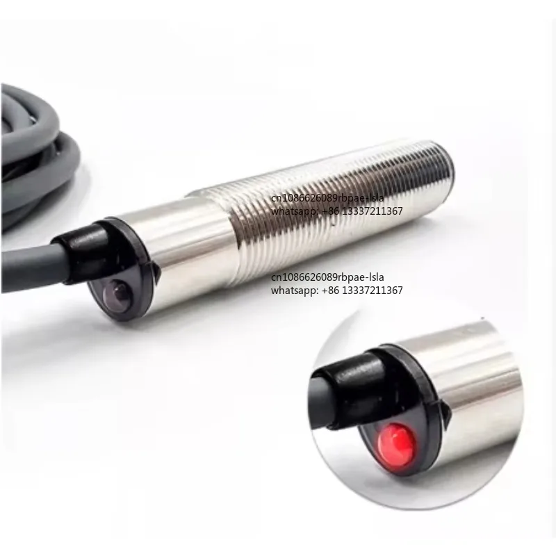 Cylindrical Diffuse Reflection Photoelectric Sensor M12 Long Distance Detection Optical Detection Manual Installation NPN