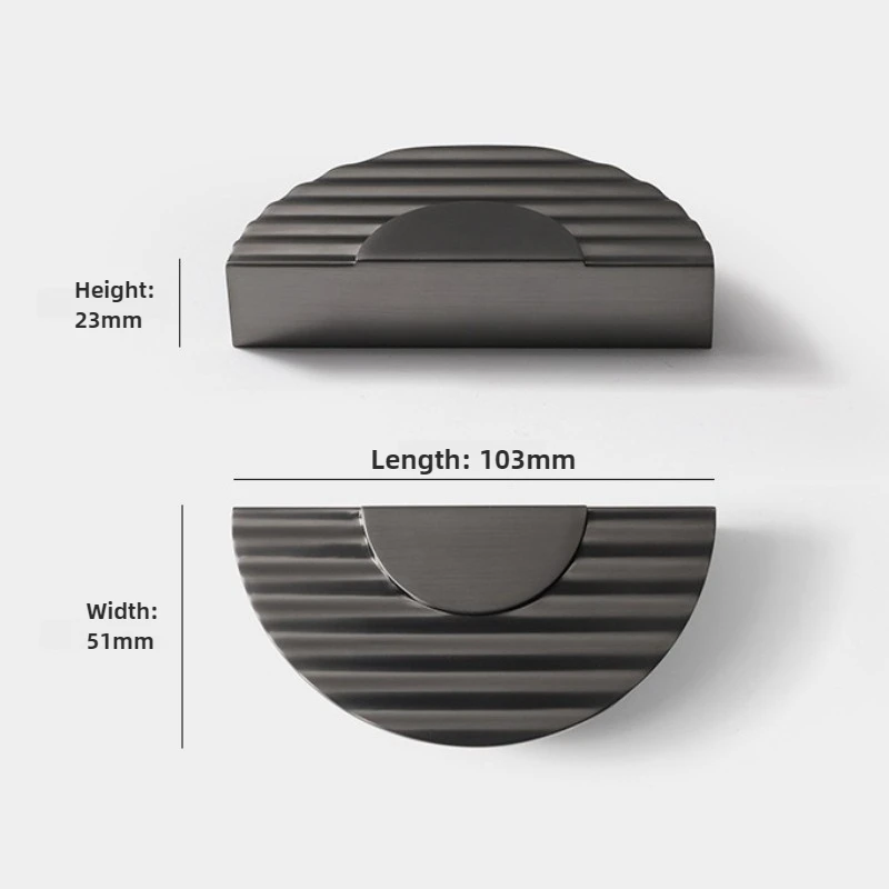 خزانة خفيفة الوزن بفتحة واحدة شبه دائرية من سبائك الزنك لخزانة الأحذية وخزانة النبيذ وأبواب الخزانة #1