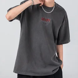 Classic Red LOGO Embroidery Cav Empt T Shirt Men Women Streetwear Short Sleeve Vintage Washed Batik Charcoal Grey Cavempt Tee