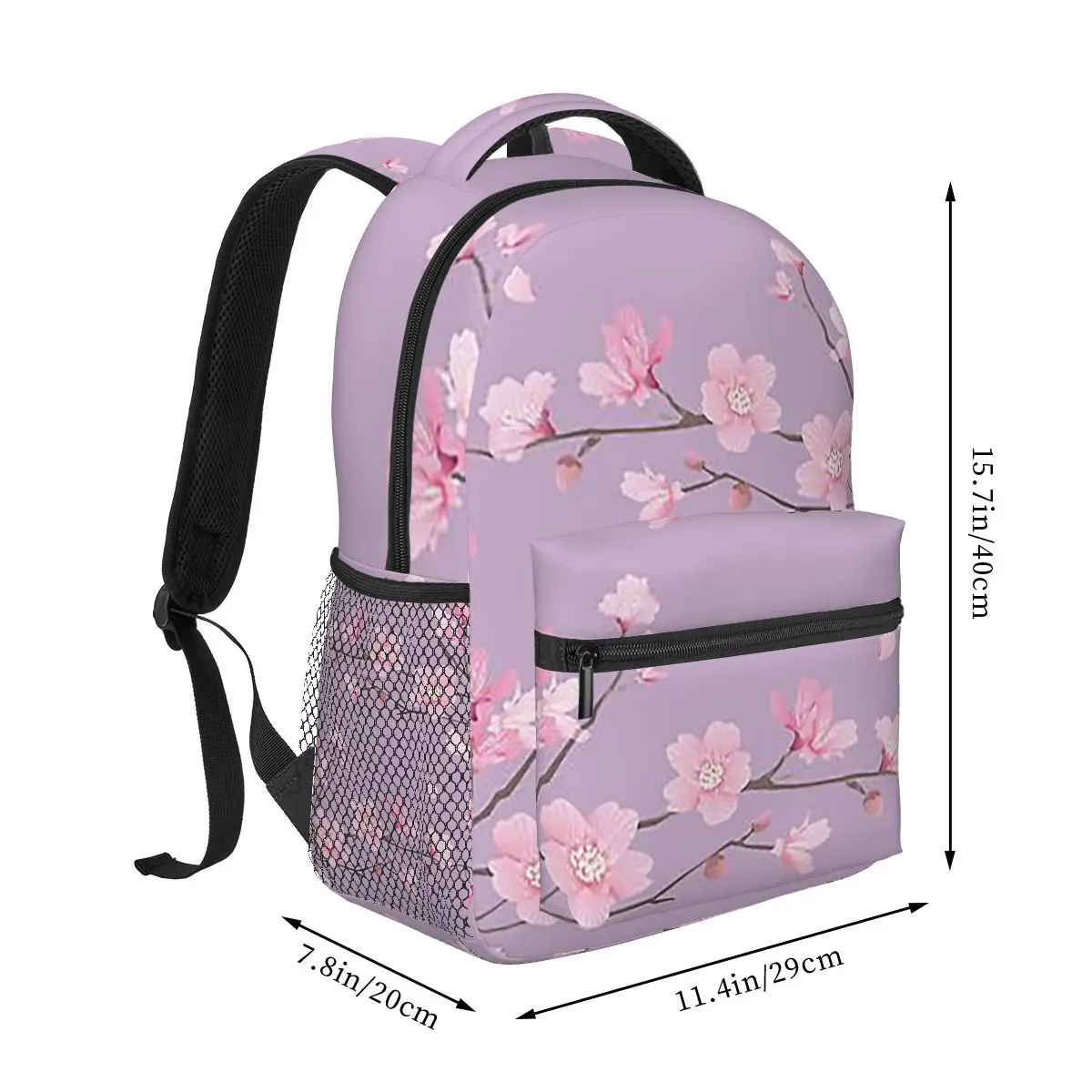 Cherry Blossom Flower Plant - Pastel Purple Backpack Student Boys Girls BookBag School Bag Computer Shoulder Bags for Men Women