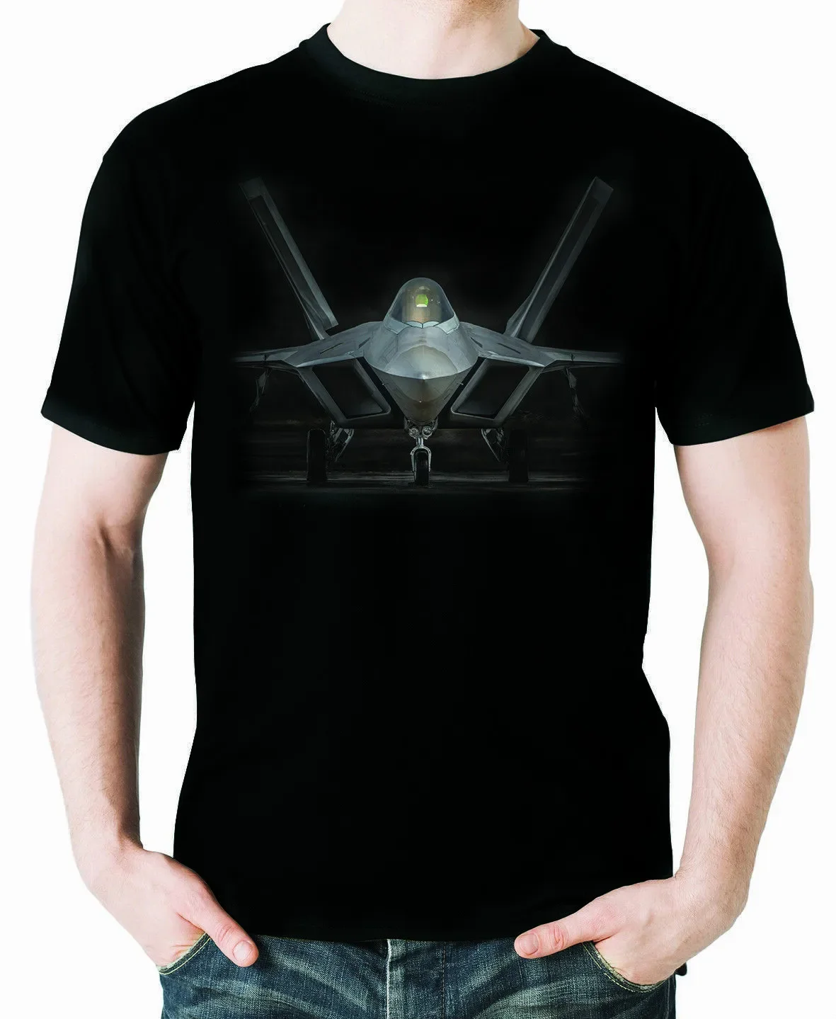 US Air Force F-22 Raptor Stealth Fighter T Shirt. Aviation Themed Summer Cotton Short Sleeve O-Neck Men's T Shirt New S-3XL