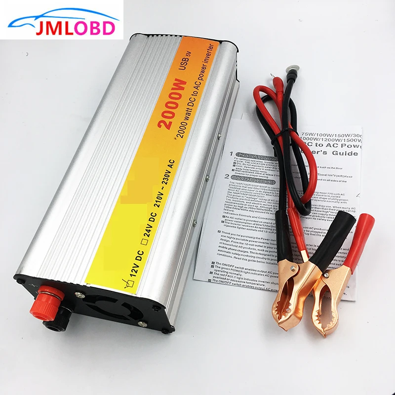 2026 New 2000W Car Inverter DC 12 V To AC 220 V Power Inverter Charger Transformer Vehicle Power Inverter Power Switch