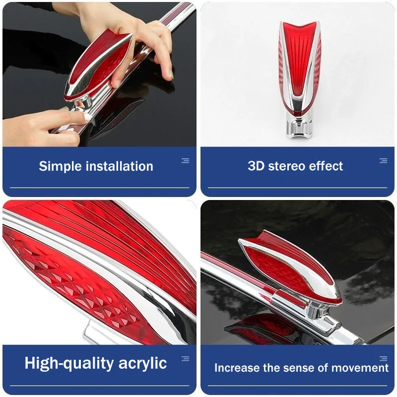 

For Hongqi Ousado HS3 HS7 HS5 EHS9 H9 H5 H6 2019~2025 Car Logo Engine Hood Stereo Emblems Streamer Light Modification Accessorie