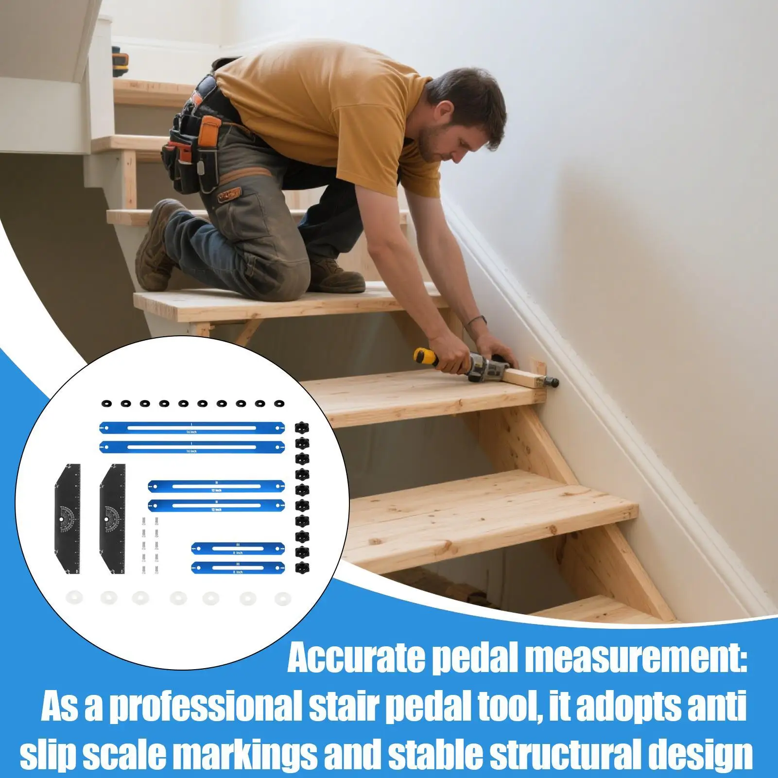 Stair Tread Template Tool Aluminum Alloy Stair Tread Jig Multifunctional Step Measurement Jig For Shelf Layout Projects Family