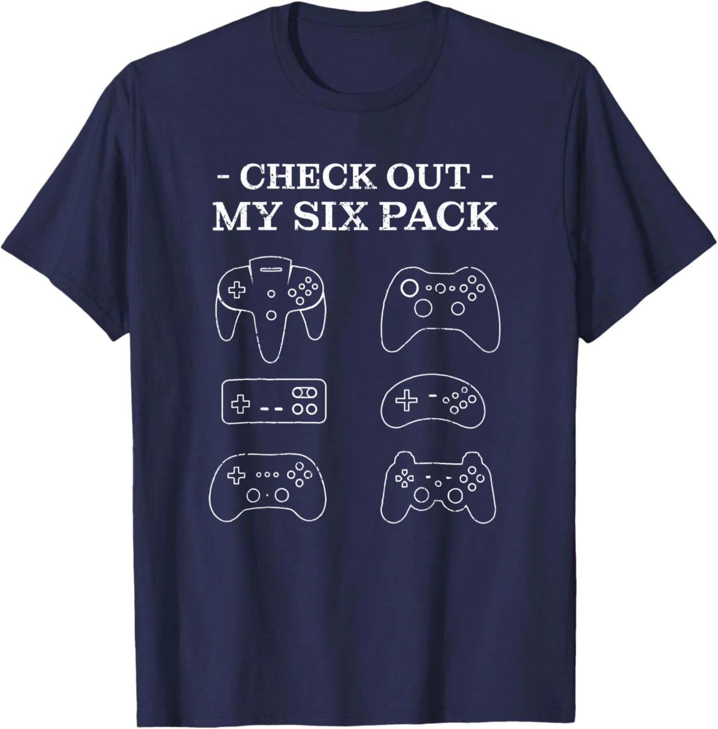 Check Out My 6 Six Pack Gamer Video Funny Gamers Gift T-Shirt Funny Women Men Cotton T-shirt Graphic Tee Camiseta Streetwear