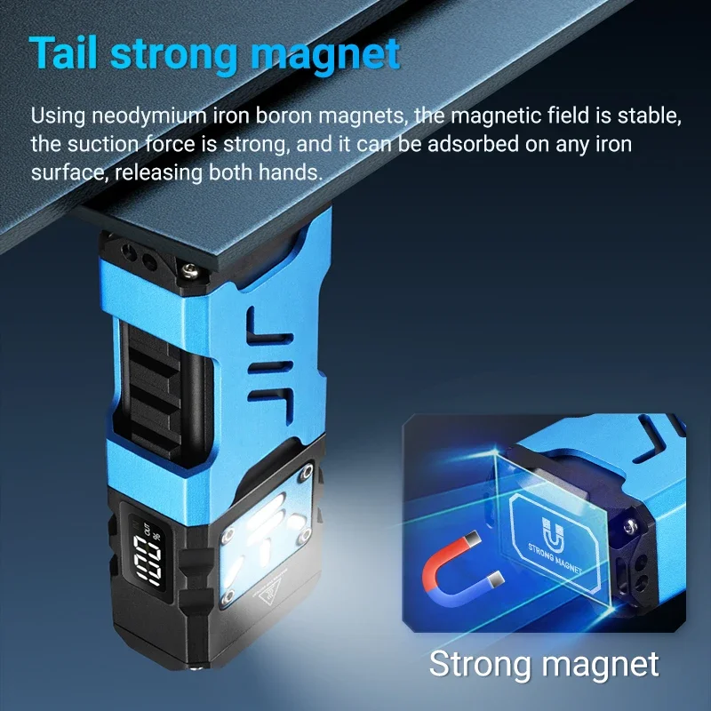 YEMAO F333X 5000 Lumens Tactical Flashlight - Triple P50 LEDs, Magnetic Base, Power Display & Durable Aluminum EDC Torch