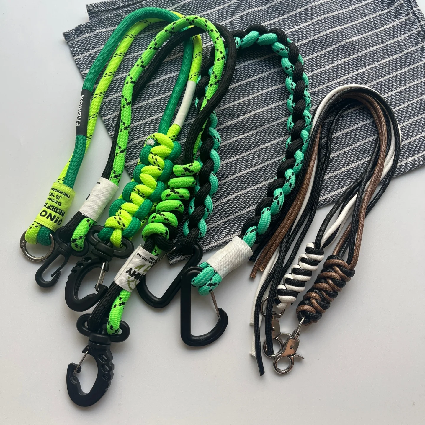 Fluorescent Color Mobile Phone Straps Keychain Key Ring Braided Rope Gifts For Women Men Bag Accessorie DIY Handmade Hand Rope