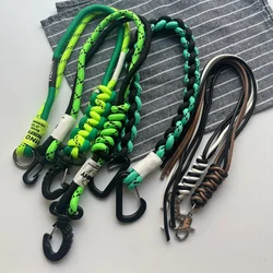 Fluorescent Color Mobile Phone Straps Keychain Key Ring Braided Rope Gifts For Women Men Bag Accessorie DIY Handmade Hand Rope
