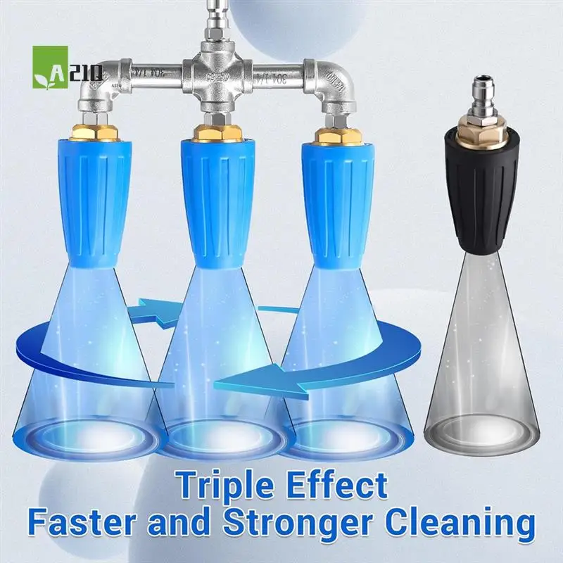 

A21Q -Triple Turbo Nozzle, Turbo Nozzle Pressure Washer With 1/4In Quick Connector, 2.5 Orifice Twin Turbo Nozzle,4000 PSI Ma