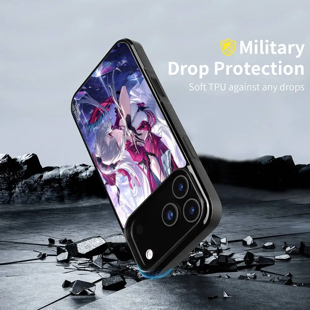 Casing HP Carlotta Wuthering Waves untuk iPhone 17 16 15 14 13 12 11 Pro Max Mini Plus Hard Mirror Funda