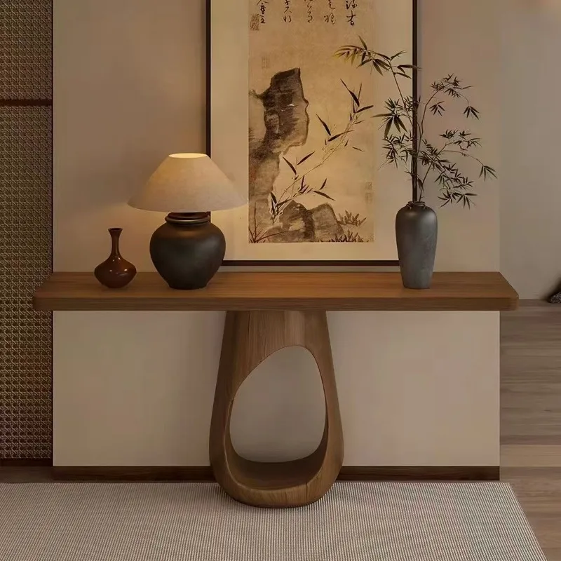Wabi Sabi Chinese Vintage Minimalist Luxury Solid Wood Console Table Art Decor Entryway Hotel Guesthouse Home Novelty New Indoor