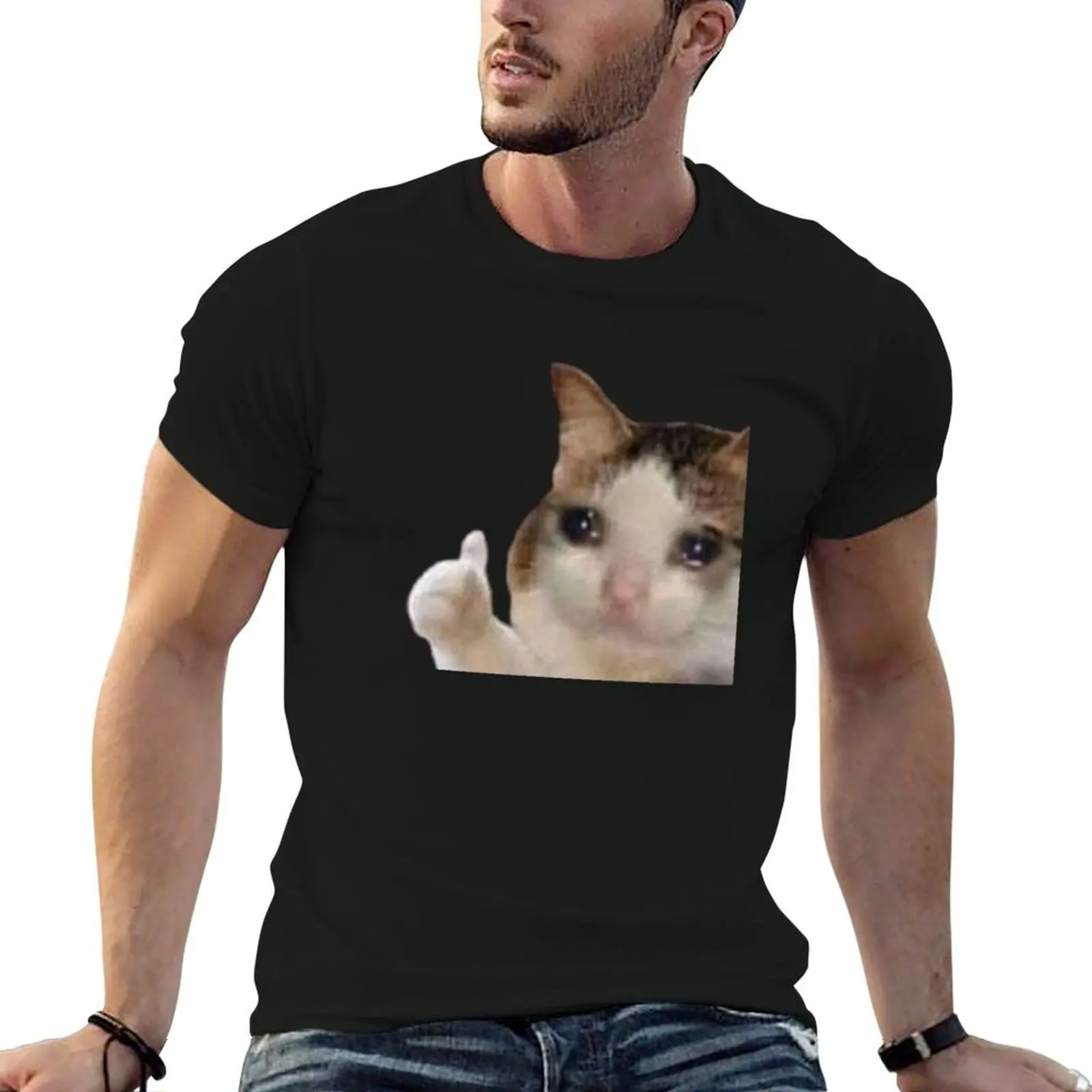 

Everything’s good cat Sticker T-Shirt funny t shirts cotton t shirts for man cotton soft T-Shirt