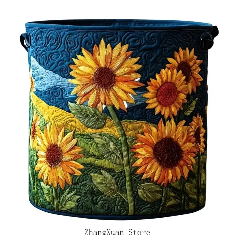 Eleganter Schmutzwäsche-Organizer mit Blumenmuster und stabilen Griffen, waschbar, 3 x – Detail 3