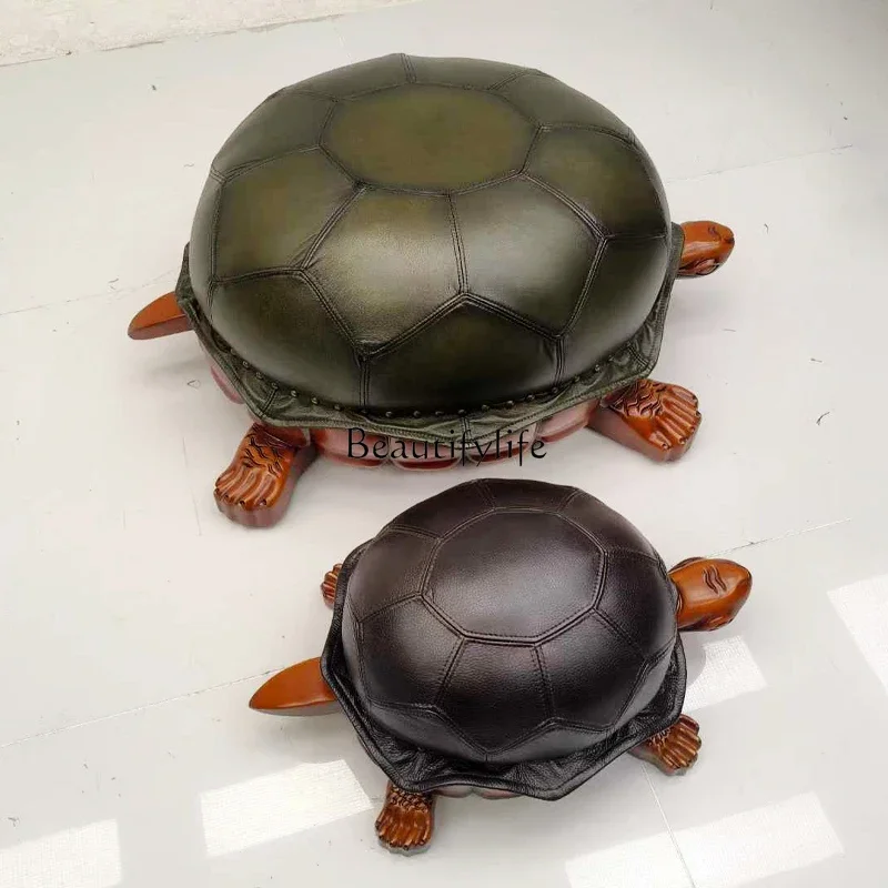35-*European turtle stool upholstered backrest household creative cute shape money turtle small stool