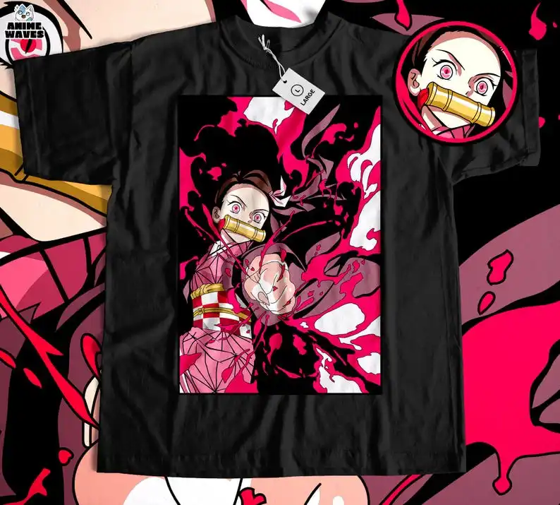 

Japanese Shonen Anime Unisex T-shirt - Taisho Era Demon Hunter Design, Manga Style Apparel, Anime Gift for Otaku, Classic Japan