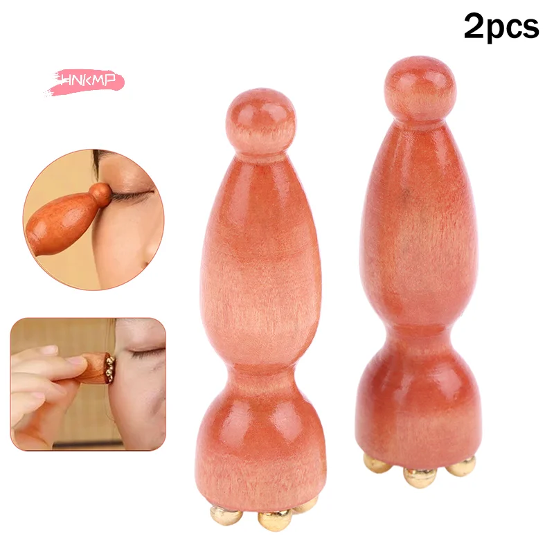 2Pcs Handheld Lotus Seedpod Professional GuaSha Tool Alloy Rosewood Facial Massage Eye Relaxation Spot Meridians Acupoint Care