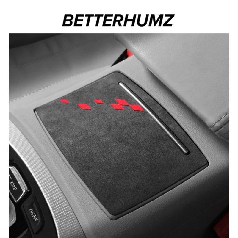 Betterhumz For Audi A6 C7 A7 4G8 Made of Alcantara Center Console Coaster Cover Panel Trim Stickers Car Interior Accessories