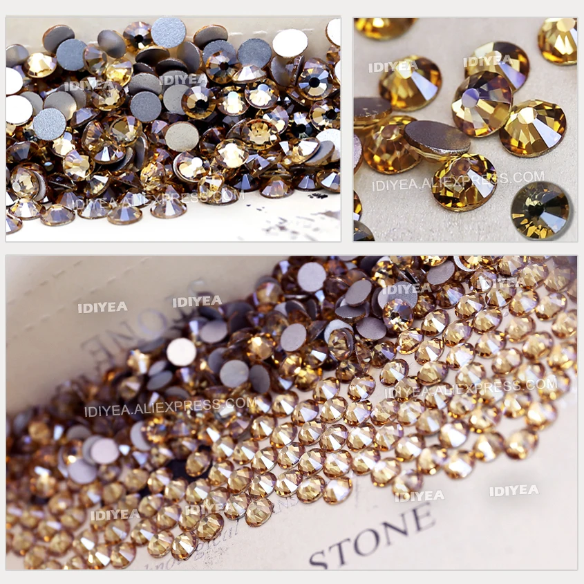 Golden Shadow SS3 SS4 SS5 SS6 SS10 SS20 SS30 to DIY Nail Art Rhinestones Glitter Crystals Jewelry Non HotFix stone Decor strass