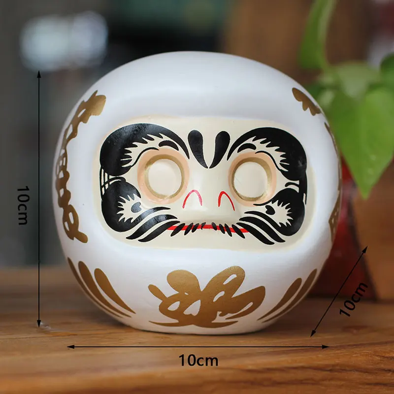 Bambola Daruma in ceramica giapponese da 4 pollici Lucky Cat Fortune Ornament Money Box Office