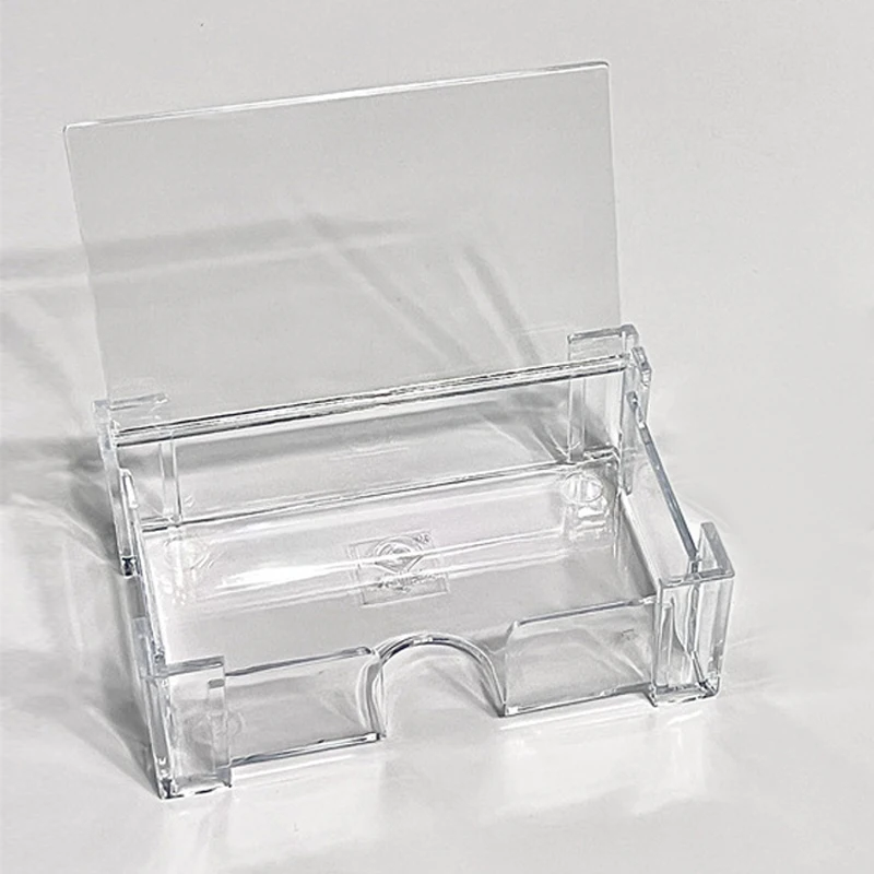 3 Inch Clear Flip Storage Box For Business Card Acrylic Multi-use Desktop Organizer Card Holder Photo Protector Office Supplies