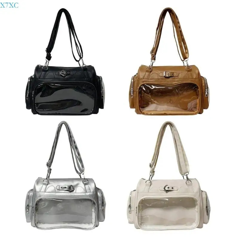 

X7XC Japanese School PU Crossbody Bag For Anime Fans With Multiple Pockets Shoulder Bags Fashion Backpack for Student