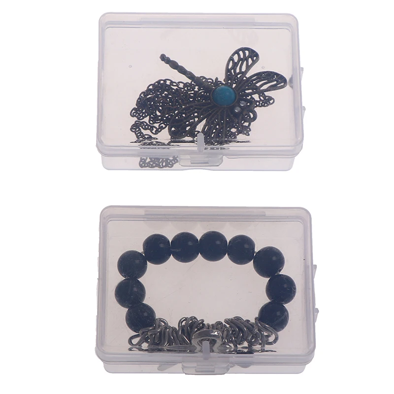 2pcs Transparent PP Plastic Packing Box Rectangular Empty Box Jewelry Accessories Mini Key Photo Family Storage Box