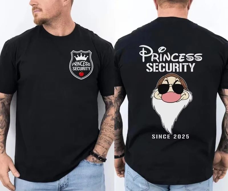 

Disney Princess Security Shirt, Disney Dad Shirt, All Characters Mickey Olaf Grumpy Beauty and The Beast Happy Father's Day