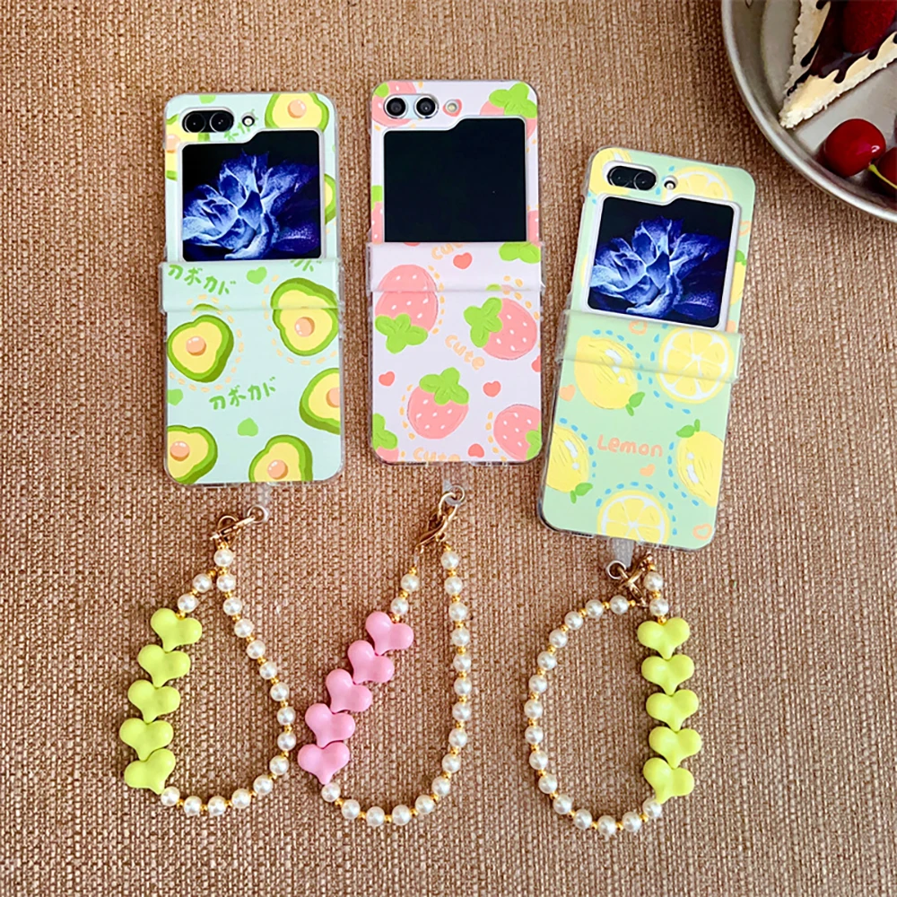 

Cartoon Strawberry Lemon for With Widgets Magsafe Magnetic Bracket Phone for Samsung Galaxy S23 S24 Plus Ultra 5G Back Cover